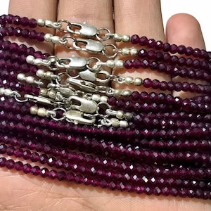 10 Strands BUMPER SALE! AAA+ Quality Ruby Corundum Beads/3mm 18” Round Shape Faceted Ruby Corundum/With Closure/LowestPrice-HighQuality/Ruby