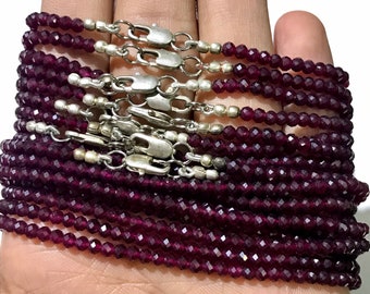 10 Strands BUMPER SALE! AAA+ Quality Ruby Corundum Beads/3mm 18” Round Shape Faceted Ruby Corundum/With Closure/LowestPrice-HighQuality/Ruby