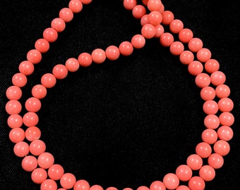 Top Quality Natural Coral Smooth Round Beads 5mm Red Coral Beads 5mm Red Coral Smooth Ball Beads 16” Red Coral Balls Coral Gemstone Beads