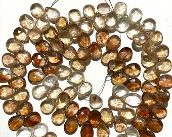 Exclusive Imperial Topaz Faceted Gemstone Beads/8*9 MM W*H 18” Pear Shape Imperial Topaz/Natural Top Quality Imperial Topaz Stone Pears