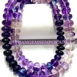 AAAA+ RAREST~ Fluorite Smooth Rondelle Beads Natural Purple Fluorite Smooth Beads Shaded Fluorite Bead 8mm Fluorite Rondelles Multi Fluorite