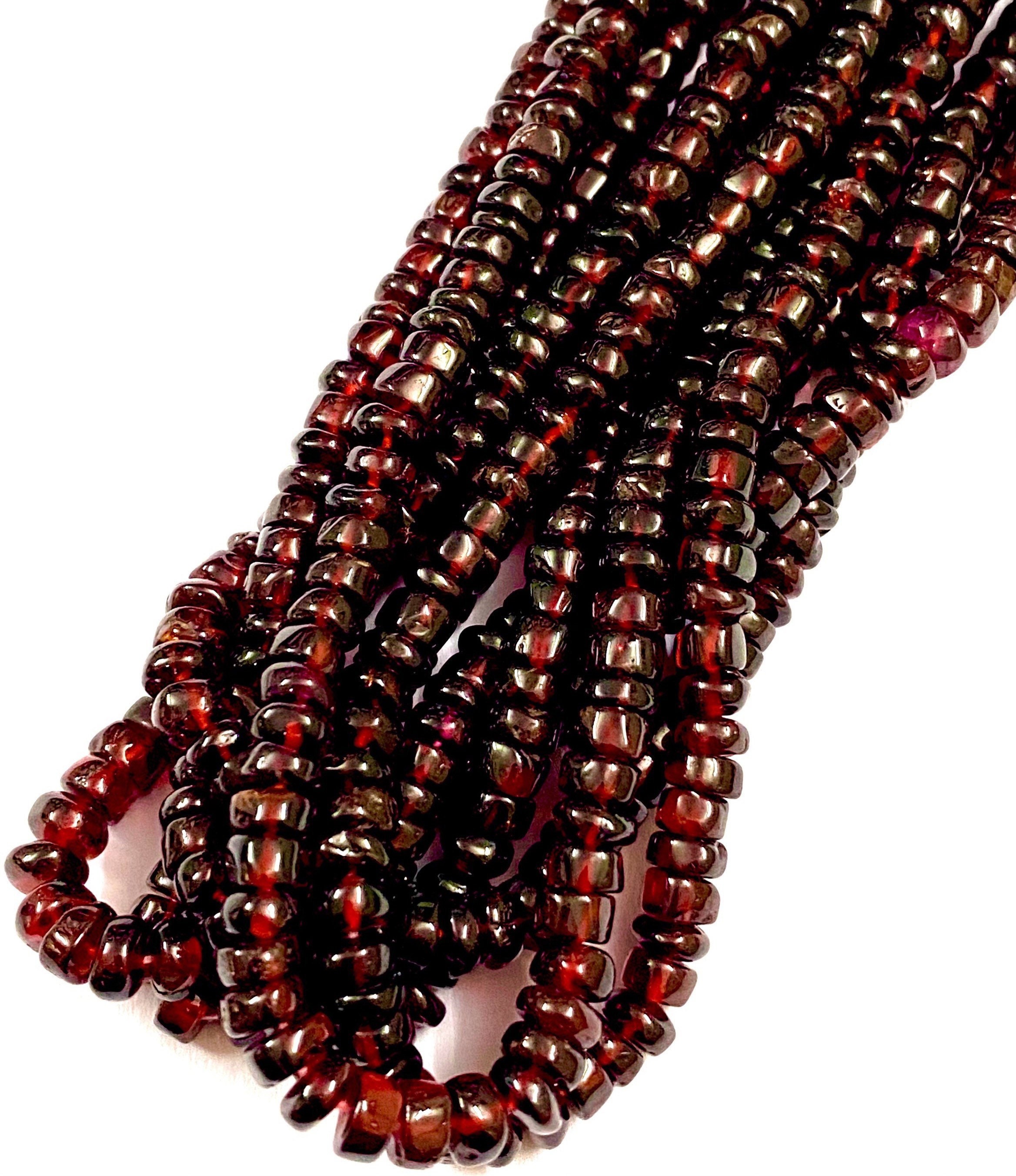 Red Mozambique Garnet Gemstone Beads 5mm 6mm Mozambique Garnet Smooth Tyre Shape Beads Natural Mozambique Garnet Smooth Flat Rondelle Beads
