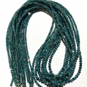 Certified~Blue Diamond~AAA++ Blue Diamond Beads 100% Natural Blue Diamond Rondelles Sparkling Blue Diamond 16” Strand Wholesale Diamond Bead