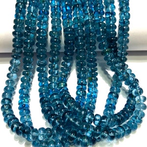AAA + London Blue Topaz Glatte Perlen 7 mm London Topas Glatte Rondell Perlen Natürliche London Topas Edelstein Perlen Echte Erde Minenstein Juwel