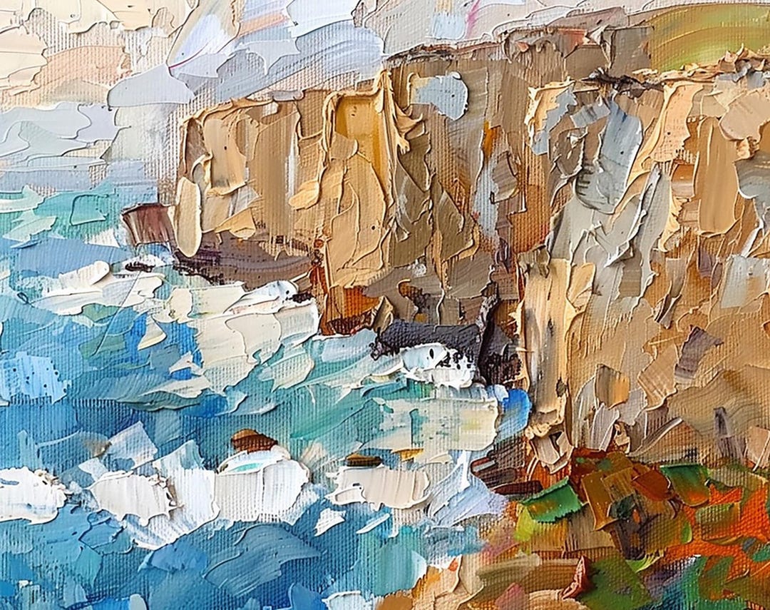 Cliffs of Moher Painting Irish Landscape Oil Painting Ireland Original ...