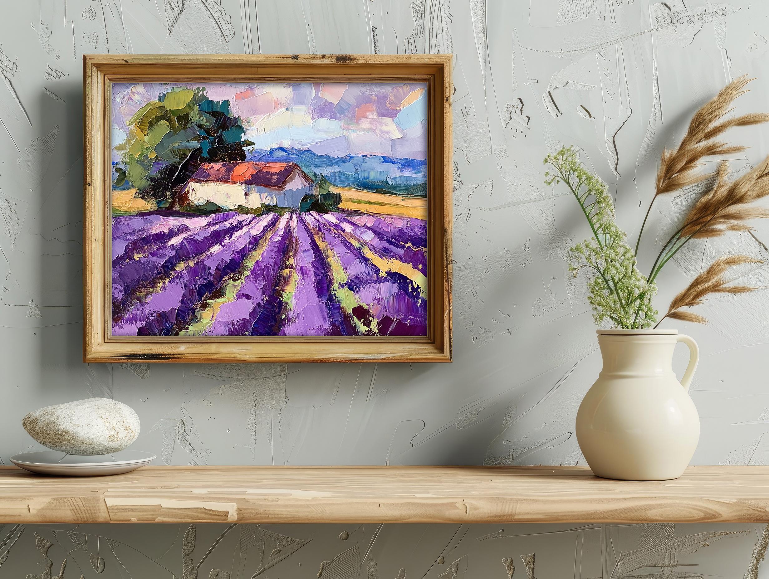 Lavender Painting Tuscany Original Art Lavender Field Oil Painting ...