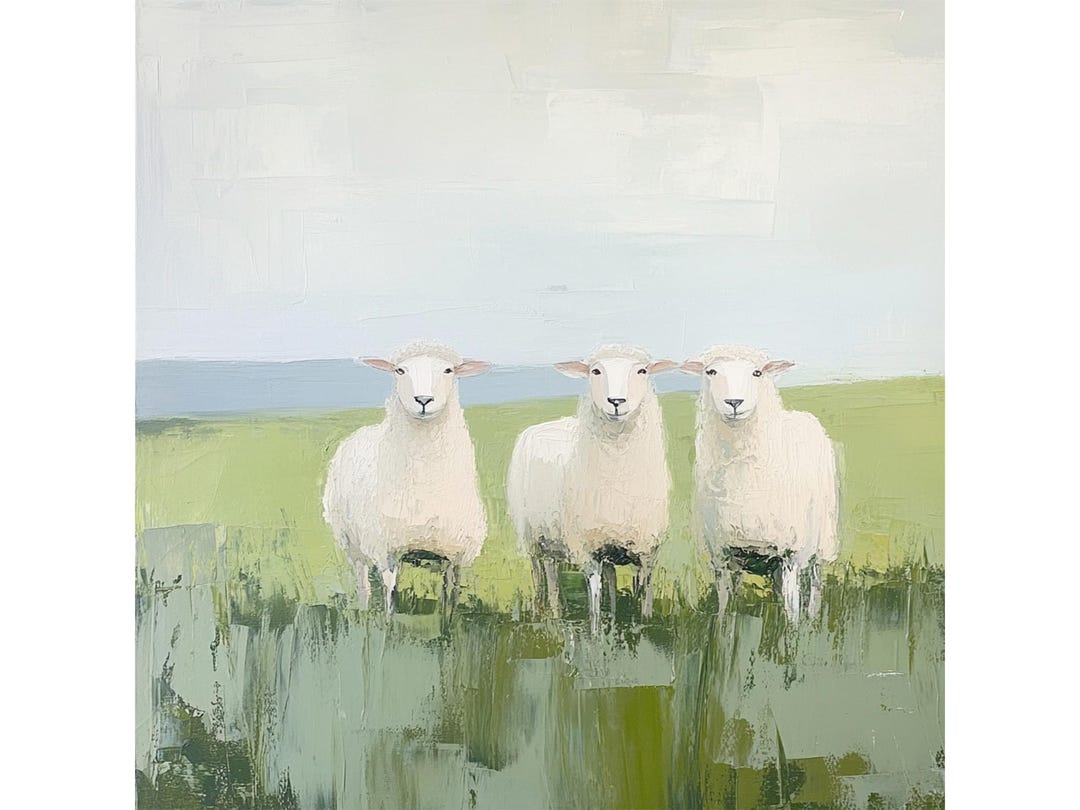 Sheep Painting Ireland Oil Painting Farm Animal Impasto Original Art ...