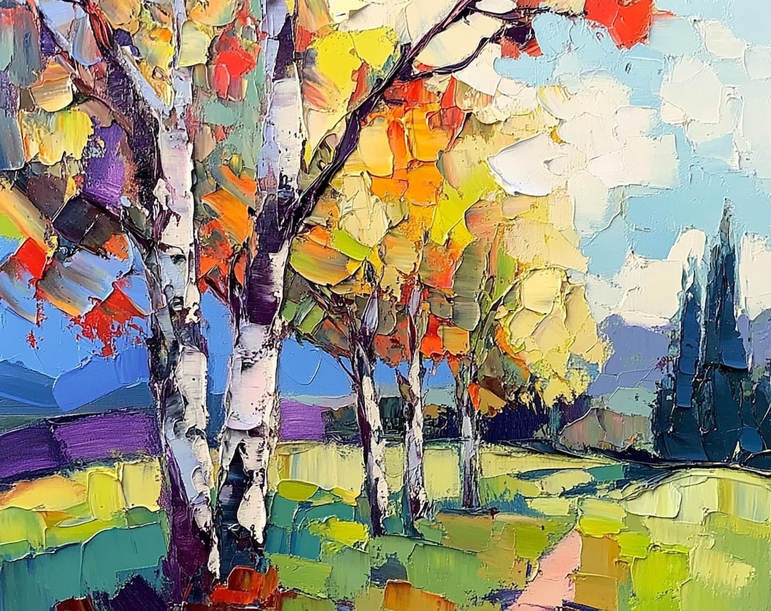 Birch Tree Painting Birches Oil Painting Aspen Trees Original Art ...