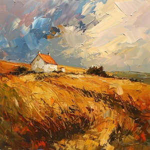 Ireland Countryside Oil Painting Irish Landscape Original Art Small Painting Wall Decor 6" by 6" by PaintingGiftsArt