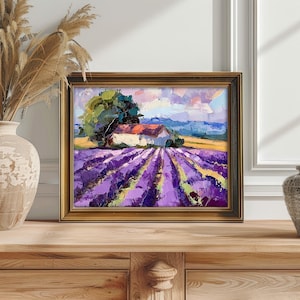 Lavender Painting Tuscany Original Art Lavender Field Oil Painting ...