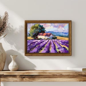 Lavender Painting Tuscany Original Art Lavender Field Oil Painting ...