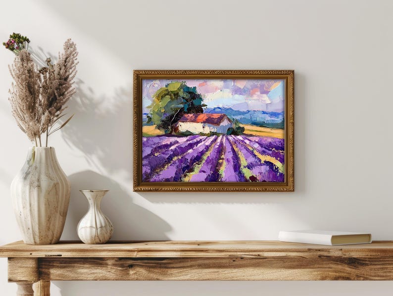 Lavender Painting Tuscany Original Art Lavender Field Oil Painting ...