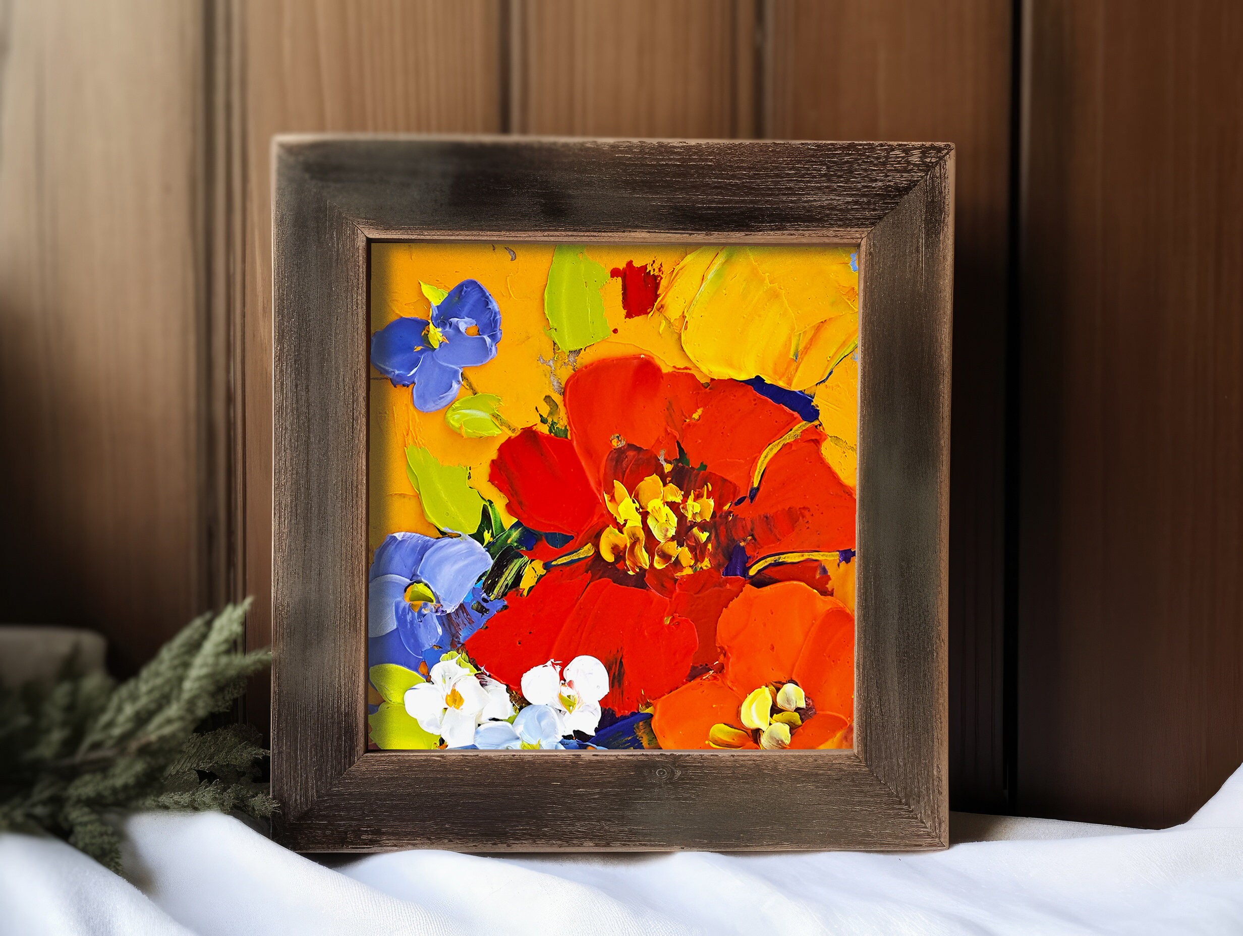 Poppy Painting Wildflower Original Art Flowers Impasto Oil Painting ...