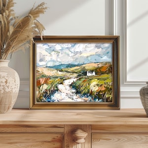 Irish Countryside Oil Painting Ireland Original Art Abstract Ireland ...