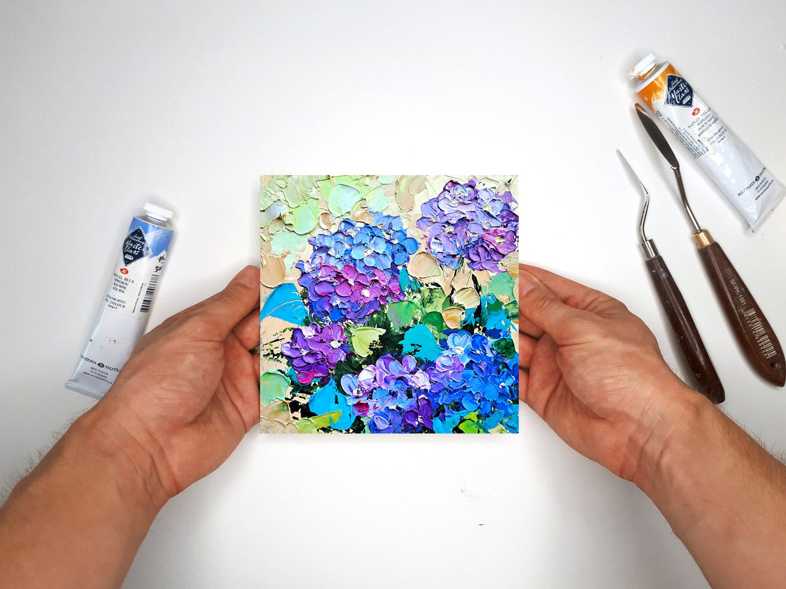 Hydrangea Painting Impasto Original Art Flowers Oil Painting - Etsy