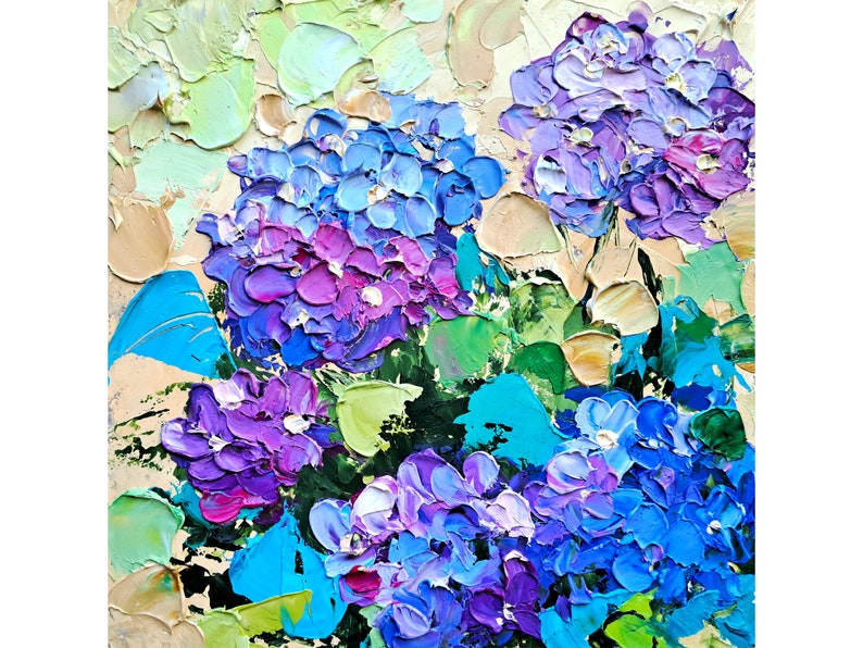 Hydrangea Painting Impasto Original Art Flowers Oil Painting Floral ...