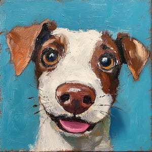 Jack Russell Terrier Painting Puppy Original Art Dog Oil Painting Pet Wall Art Animal Artwork by PaintingGiftsArt