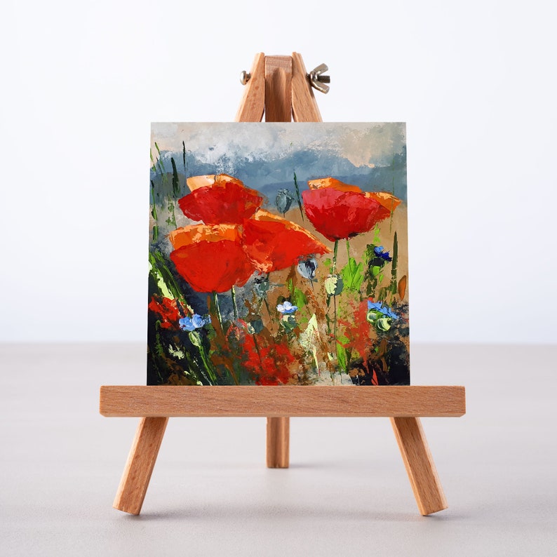 Poppy Painting Floral Original Art Flowers Oil Painting Meadow - Etsy