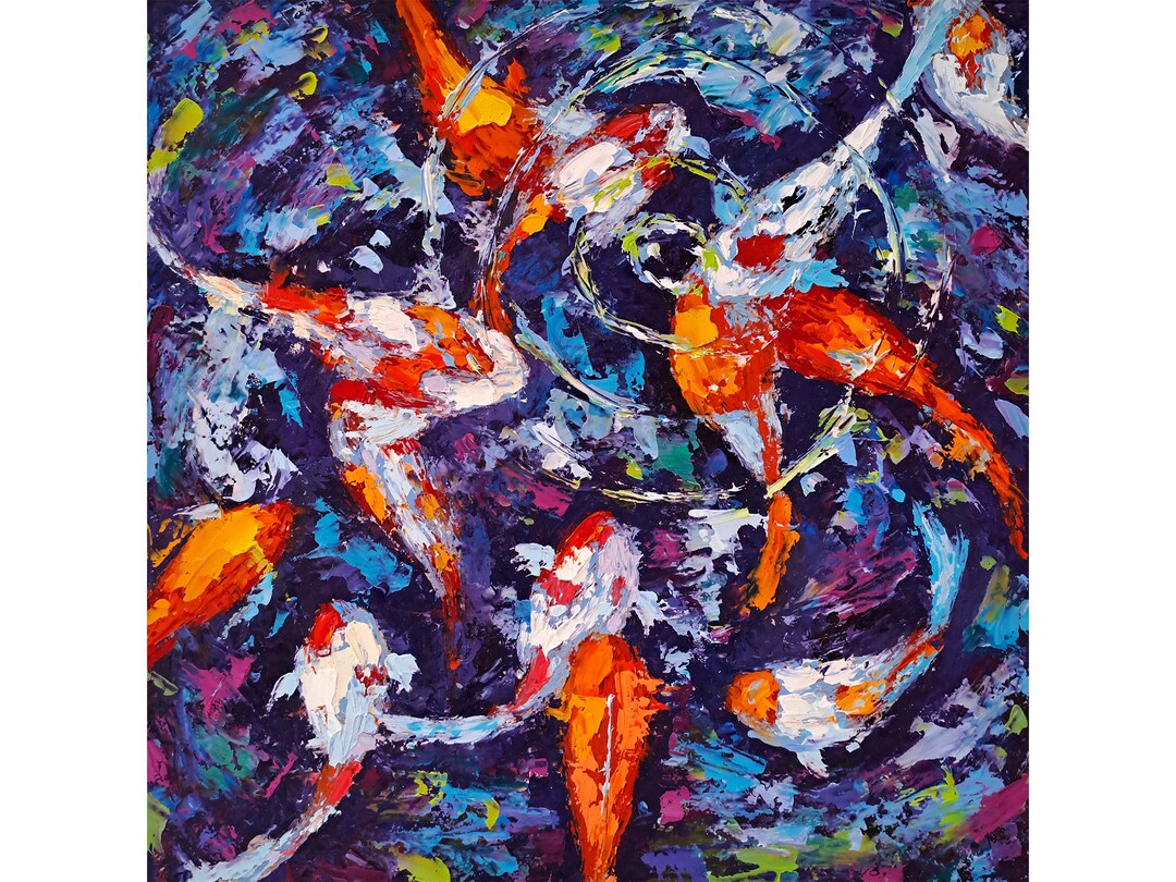 Koi Fish Painting Fish Original Art Koi Impasto Oil Painting Etsy Koi Fish Painting Fish Original Art Koi Impasto Oil Painting Etsy