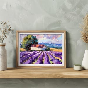 Lavender Painting Tuscany Original Art Lavender Field Oil Painting ...