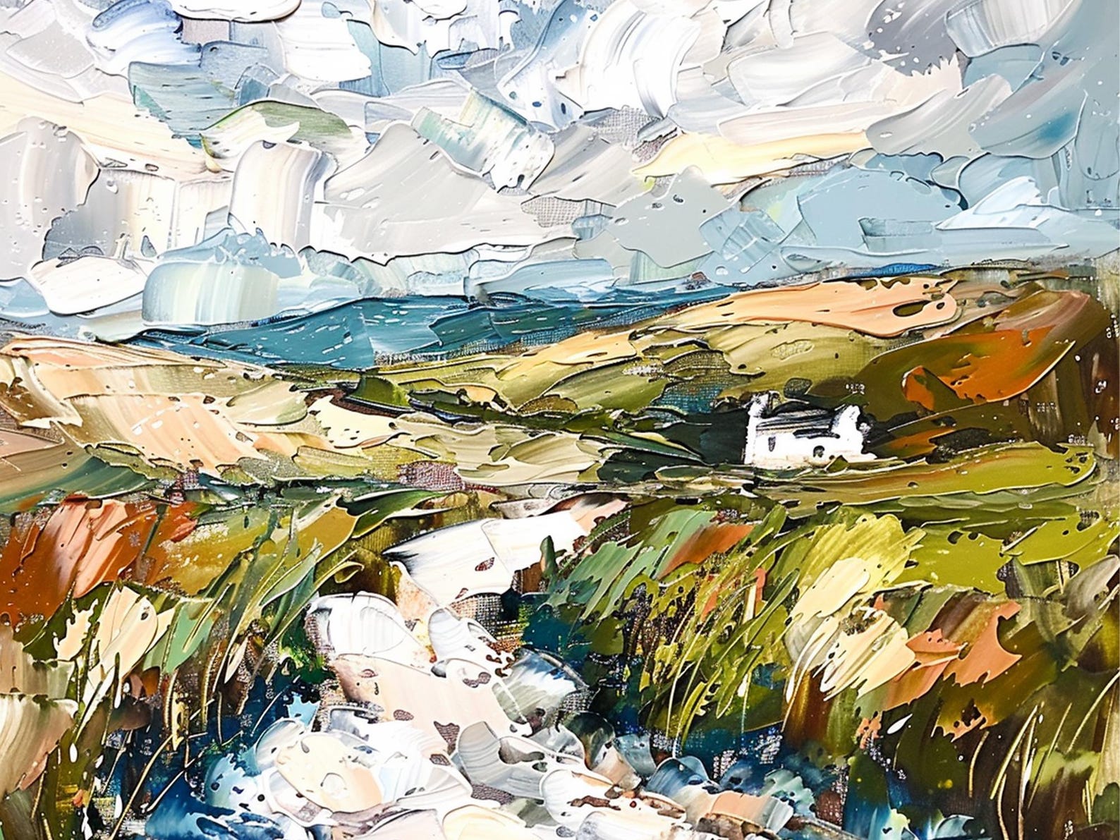 Irish Countryside Oil Painting Ireland Original Art Abstract Ireland ...