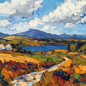 Connemara Painting Irish Countryside Oil Painting Ireland Original Art Irish Landscape Impasto Artwork County Galway by PaintingGiftsArt