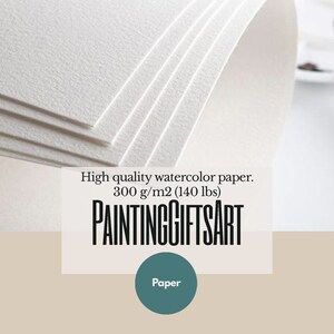 May include: Stack of white watercolor paper, 300 g/m2 (140 lbs), with the text "PAINTINGGIFTSART" and "Paper" in a circle.