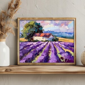 Lavender Painting Tuscany Original Art Lavender Field Oil Painting ...