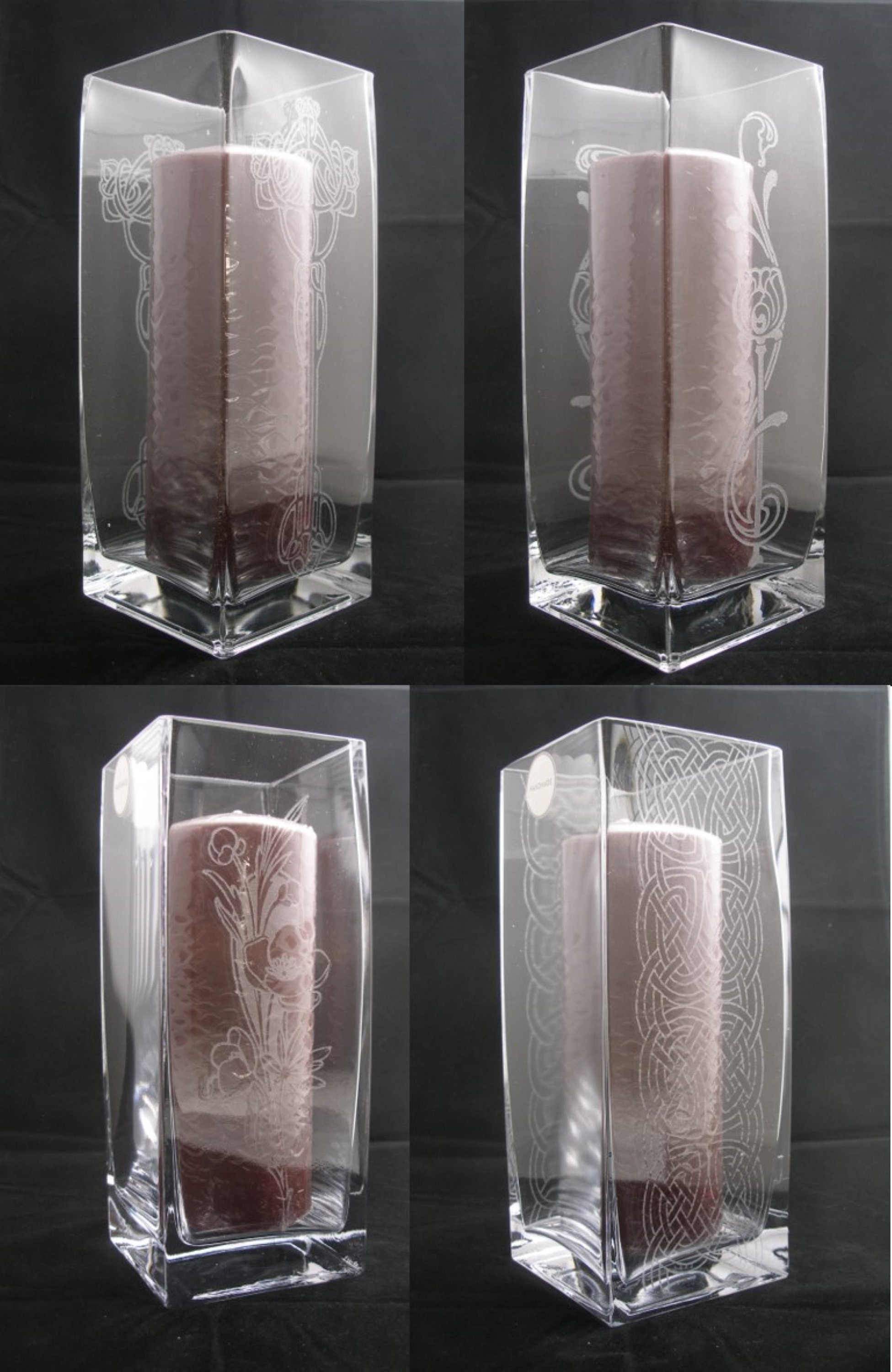 Tall Square LaserEngraved Glass Vases in four beautiful Etsy