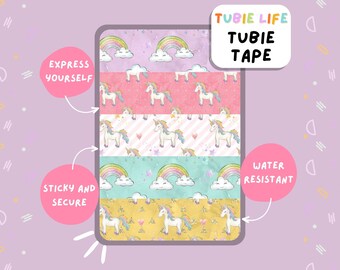 TUBIE TAPE Tubie Life unicorns and rainbows ng tube tape for feeding tubes and other tubing