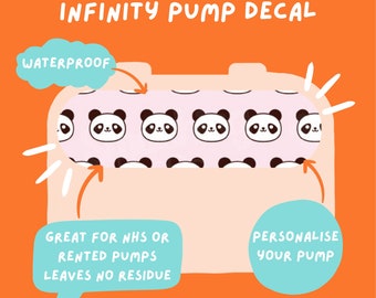 Infinity Pump Sticker Tubie Life pump decal for Nutricia and Moog feeding pumps non personalised