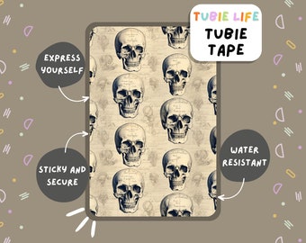 TUBIE TAPE Tubie Life Totenkopf-Schlauchband für Ernährungssonden und andere Schläuche, komplettes Blatt