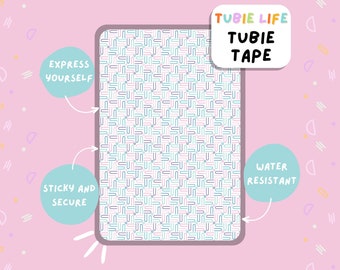 TUBIE TAPE Tubie Life pastel squiggle ng tube tape for feeding tubes and other tubing Full Sheet