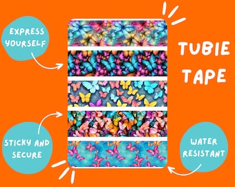 NG TUBE TAPE bright butterfly Tubie Life tubie tape Butterflys in a bright, colourful patterned feeding tube tape