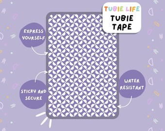 TUBIE TAPE Tubie Life purple pattern ng tube tape for feeding tubes and other tubing Full Sheet