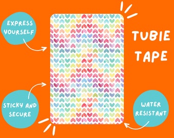 ng tube tape HEART WATERCOLOUR TUBIE Tape  full sheet | Tubie Life ng tube tape