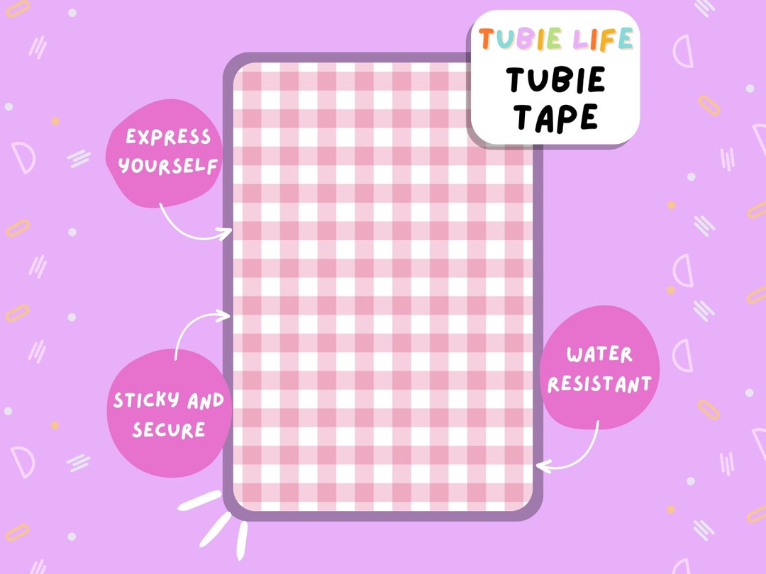 TUBIE TAPE Tubie Life Pink Gingham Ng Tube Tape for Feeding Tubes and ...