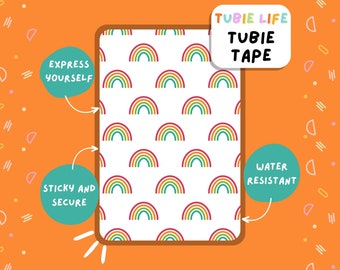 TUBIE TAPE Tubie Life regenbogen ng Sondenband für Magensonden und andere Schläuche Full Sheet