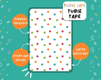 NASTRO TUBIE Nastro per tubi a punti colorati Tubie Life per l'alimentazione di tubi e altri tubi. Foglio intero