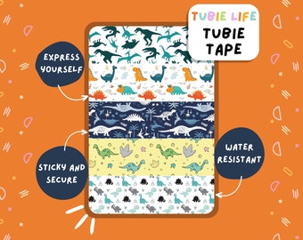 TUBIE TAPE Cinta para tubos de dinosaurio Tubie Life para sondas de alimentación y otros tubos