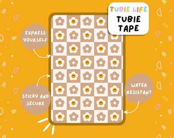 TUBIE TAPE Tubie Life boho daisy ng tube tape for feeding tubes and other tubing Full Sheet