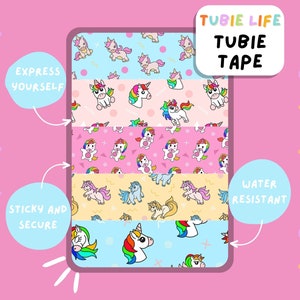 TUBIE TAPE Tubie Life cartoon unicorn ng tube tape for feeding tubes and other tubing