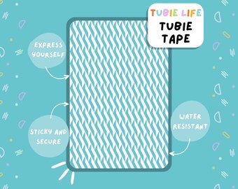 TUBIE TAPE Tubie Life blue lines ng tube tape for feeding tubes and other tubing Full Sheet