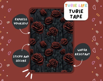 TUBIE TAPE Tubie Life dunkle Rosen ng Sondenband für Sonden und andere Schläuche Full Sheet