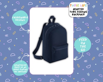 Petit sac à dos adapté Tubie Life pour enfants Mini Essentials Navy Sac adapté à la sonde d'alimentation