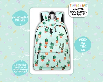 Tubie Life Adapted Backpack Pattern Cactus feeding tube adapted bag