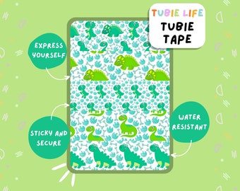 TUBIE TAPE Tubie Life green dinosaur ng tube tape for feeding tubes and other tubing