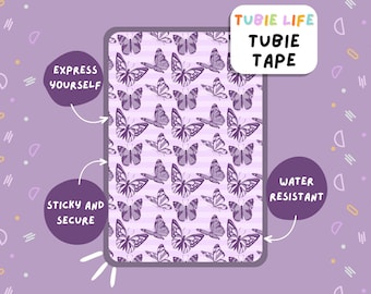 TUBIE TAPE Tubie Life lila Schmetterling ng Sondenband für Ernährungssonden und andere Schläuche Full Sheet