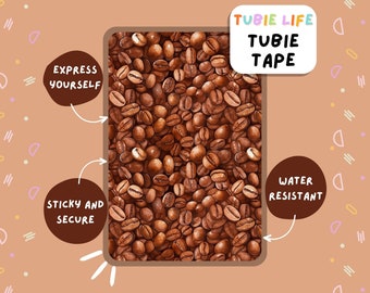 Ruban adhésif pour tubes Tubie Life grains de café pour sondes et autres tubes, feuille complète