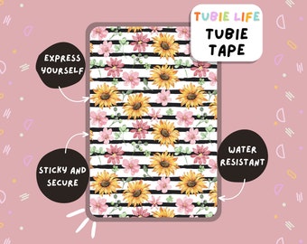 TUBIE TAPE Tubie Life spring sunflower ng tube tape for feeding tubes and other tubing Full Sheet